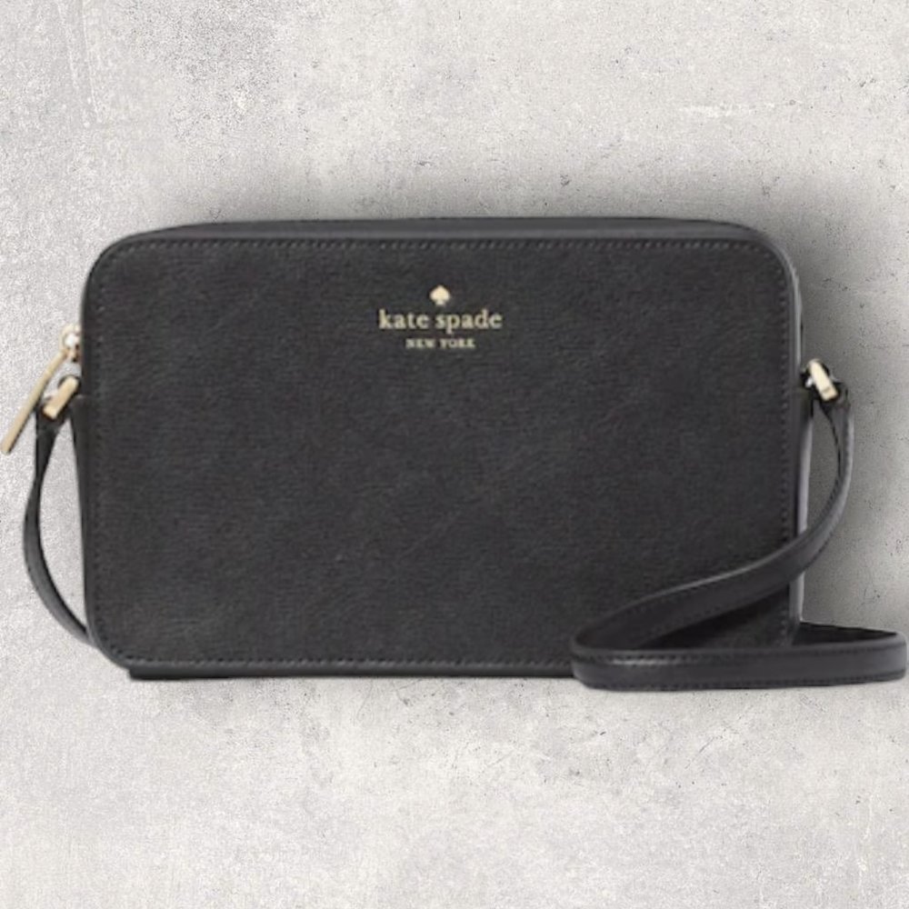 Kate Spade Sienna Refined Grain Leather Crossbody - Black - NWT